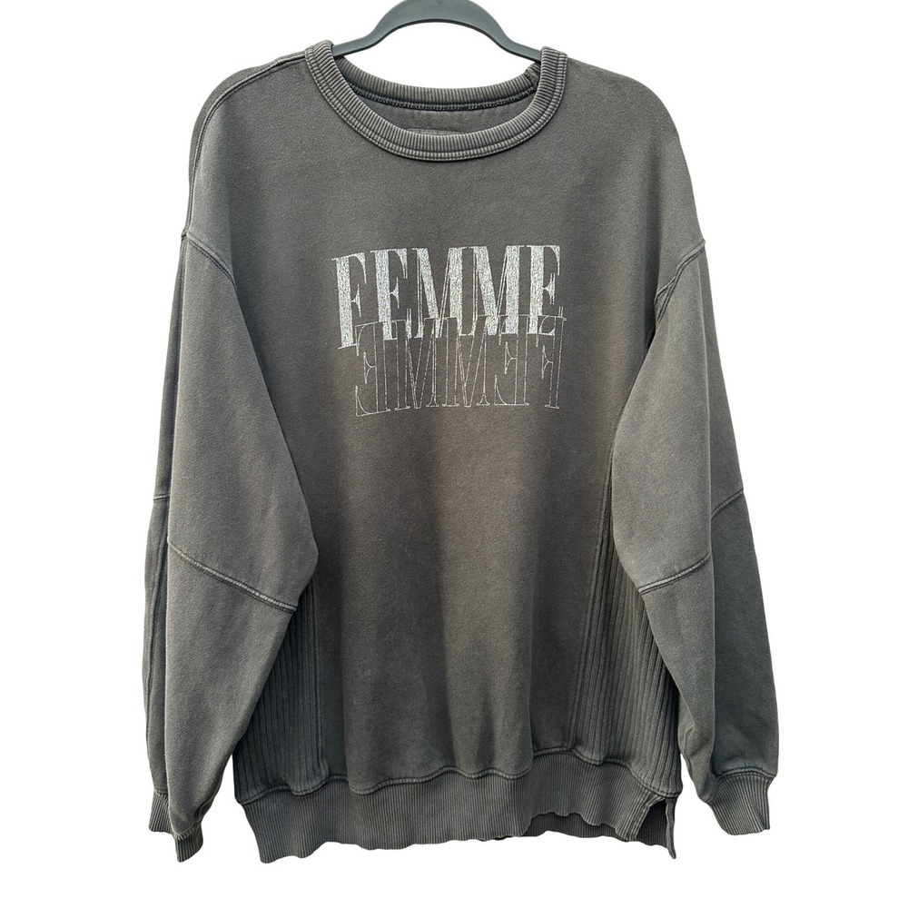Aerie Femme Graphic Oversized Pullover Sweatshirt Women XS